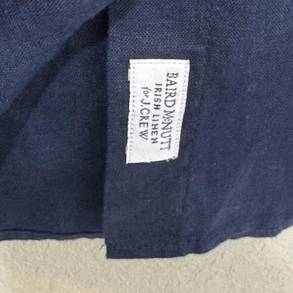J.Crew Shirt Womens 4 Navy Baird McNutt Irish Linen Slim Button Down Long Sleeve - Picture 6 of 8